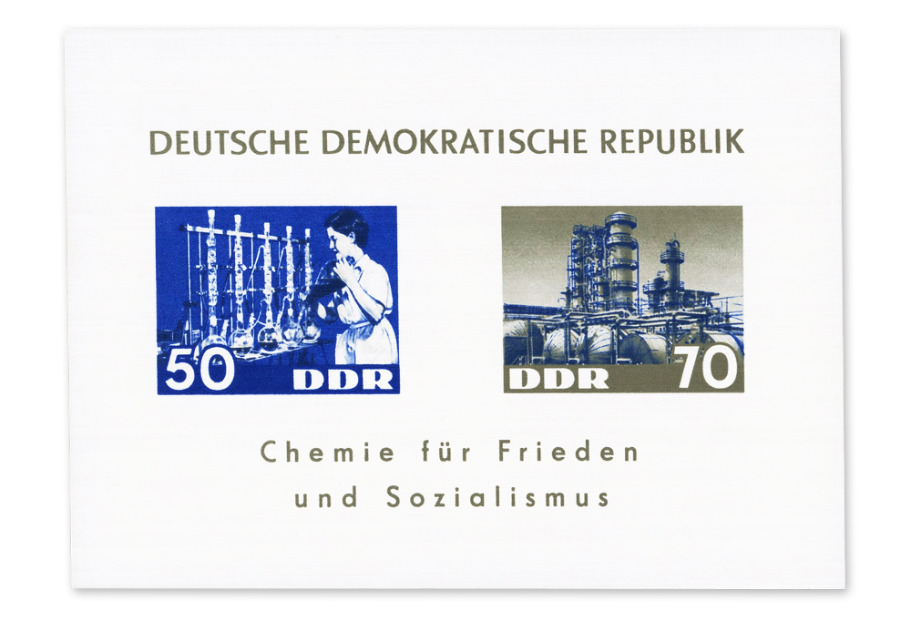 East Germany 1963 Chemistry for peace and Socialiscm dendron MS.jpg