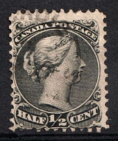 1868-77 1/2c Canada (Mi. 16 x A, Canceled, CV $70)