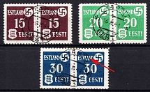 1941 Estonia, German Occupation, Germany, Pairs (Mi. 1 x - 3 x, 3 x I, Broken 'A', Full Set, Canceled, CV $260)