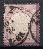 1872 1/4gr German Empire, Small Breast Plate, Germany (Mi. 1, Canceled, CV $160)