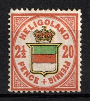 1888 2.5f on 20pf Heligoland, German States, Germany (Mi. 18 g)