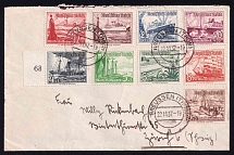 1937 Third Reich, Germany, Cover from Greussen (Mi. 651 - 659, CV $90)