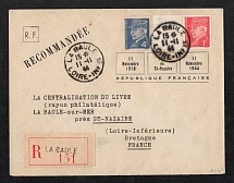 1944 (15 Nov) St. Nazaire, France, German Occupation of France, Recommended Registered Cover, Centralization of Books (Philatelic Section) from La Baule to Loire-Inferieure