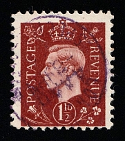1.5d Anti-British Propaganda, King George VI, German Forgery (Mi. 5, Canceled, CV $50)