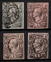 1855-63 Saxony, German States, Germany (Signed, Canceled/MH, CV $30)