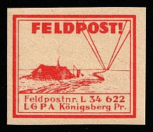1937-45 Konigsberg, Air Force Post Office LGPA, Red Cross, Military Mail Field Post Feldpost, Germany (Mi. 13 f, MNH)