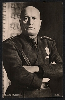 1937 'Benito Mussolini', Propaganda Postcard, Third Reich Nazi Germany