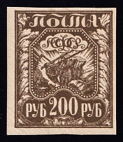 1921 200r RSFSR, Russia (Zag. 9 б, Black Brown, CV $50)