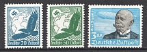 1934 Third Reich, Germany, Airmail (Mi. 532 y, 535 y, 539 y, CV $740, MNH)