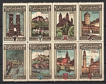 1912 Oktoberfest, Beer Festival, Munich, Germany, Stock of Rare Cinderellas, Non-postal Stamps, Labels, Advertising, Charity, Propaganda, Block