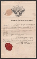 1858 Kronstadt, Representation of the United States of America in Russia, Sealing Wax, Document