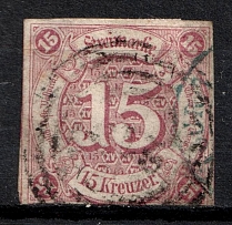 1859 15kr Thurn und Taxis, German States, Germany (Mi. 24, Canceled, CV $160)