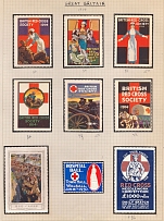 1914 British Red Cross, WWI, Stock of Cinderellas, Non-Postal Stamps, Labels, Advertising, Charity, Propaganda (#570)