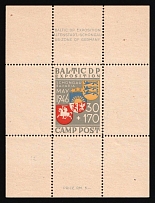 1946 Schongau, Baltic DP Camp, Displaced Persons Camp, Souvenir Sheet (Wilhelm Bl. 1 b, CV $110, MNH)