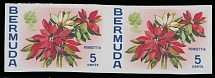 British Commonwealth - Bermuda - 1970-75, Poinsettia, 5c multicolored, horizontal imperforate pair with nice margins all around, full OG, NH, VF, C.v. $1,500, Scott #259a…