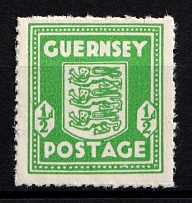 1942 0.5d Guernsey, German Occupation, Germany (Mi. 1 e, Pale Green Color, Certificate, CV $130, MNH)