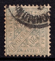 1906 20pf Wurttemberg, Germany, Official Stamp (Mi. 231 b, Canceled, CV $40)