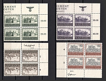 1943-44 General Government, Germany (Corner Margins, Eagle on the Field, Control Text, Control Number, Blocks of Four, Full Set, CV $15, MNH)