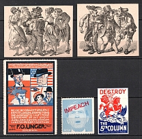 'Destroy the 5th Column!', Impeachment of R. Nixon, United States, Stock of Propaganda Stamps