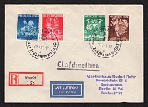 1941 (9 Mar) Germany, Third Reich Registered Airmail cover from Vienna to Berlin with special postmark, franked with full set 1941