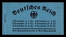1934 Compete Booklet with stamps of Third Reich, Germany, Excellent Condition (Mi. MH 35, CV $1,040)