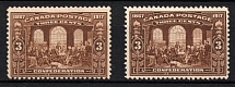 1917 Canada, 50th Anniversary of Confederation, Full Set (SG 244 - 245, Variety of Shades, CV $70, MNH)