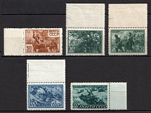 1942 Great Fatherland's War, Soviet Union, USSR, Russia (Zag. 756 - 760, Full Set, Margins, CV $650, MNH/MVLH)