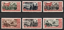 1947 30th Anniversary of the October Revolution, Soviet Union, USSR, Russia (Zv. 1099 - 1104, Full Set, Perforated, MNH)