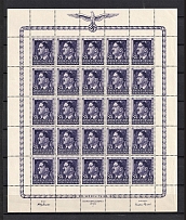 1944 General Government, Germany (Full Sheet, Control Number `2`, MNH)