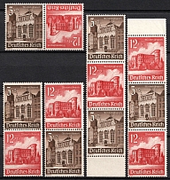 1940 Third Reich, Germany, Tete-beche, Se-tenants, Zusammendrucke (Mi. K 37, S 266 - S 269, CV $40)