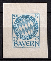 25pf Bavaria, Germany (Green Proof)