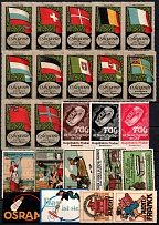 Germany, Flags, Stock of Rare Cinderellas, Non-postal Stamps, Labels, Advertising, Charity, Propaganda (#78)