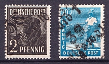 1948 District 38 Stettin Main Post Office, Greifswald Emergency Issue, Soviet Russian Zone of Occupation, Germany