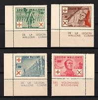 1942 Belgian Walloon Legion, Germany (Mi. I - IV, Corner Margins, Sheet Inscriptions, Full Set, CV $200, MNH)
