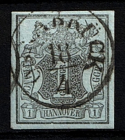 1850 1ggr Hannover, German States, Germany (Mi. 1, Canceled, CV $90)