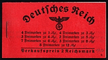 1937 Booklet with stamps of Third Reich, Germany in Excellent Condition (Mi. MH 37.1, CV $460)