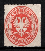 1863 1s Lubeck, German States, Germany (Mi. 9 A, Sc. 9, CV $440, MNH)