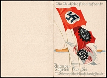 1939 (9 May) 'Wilhelm Gustloff', NSDAP 'The German Labor Front' Members Cruise Menu/Programme, Third Reich Nazi Germany Propaganda