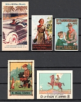 Scouts, Sport, United States, Stock of Cinderellas, Non-Postal Stamps, Labels, Advertising, Charity, Propaganda