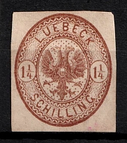 1864 1.25s Lubeck, German States, Germany (Mi. 13 a, Sc. 13, Signed, CV $50)