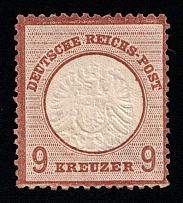 1872 9kr German Empire, Large Breast Plate, Germany (Mi. 27 b, Signed, CV $2,600)