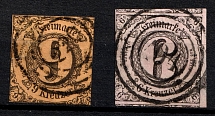 1852-58 Thurn und Taxis, German States, Germany (Mi. 9 - 10, Canceled, CV $30)
