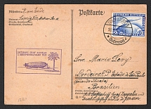1931 (18 Sep) Germany, Graf Zeppelin airship airmail postcard from Friedrichshafen to Sao Paulo (Brazil), Flight to South America 1931 'Friedrichshafen - Recife' (Sieger 129 Ba, CV $110)