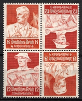 1934 Third Reich, Germany, Tete-beche, Zusammendrucke, Block of Four (Mi. K 24, CV $50)