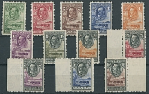 British Commonwealth - Bechuanaland Protectorate - 1932, King George V, Baobab Tree and Cattle, ½p-10s, complete set of 12, four high values with left sheet margins, full OG, NH, mostly VF, C.v. $625++, SG #99/110, £500++, Scott …