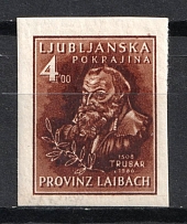 1944 '4.00' Ljubljana, German Occupation, Germany (Unissued stamp, Mi. VI B, CV $70, MNH)