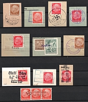 Sudetenland Postmarks on pieces, German Occupations, Small Stock