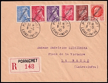 1945 Saint-Nazaire, Pornichet Loire-Atlantique - La Baule with Overprint 'Liberation', Registered Cover, Rare