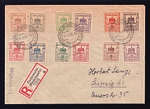 1946 Finsterwalde, Registerd Cover to Leipzig, Local Post, Germany (Mi. 1 - 12, Full Set, CV $320)