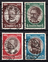 1934 Third Reich, Germany (Mi. 540 - 543, Full Set, Canceled, CV $50)